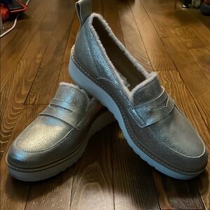 UGG Gold Leather Loafers NWT